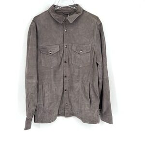 Simple Laguna Suede Jacket Womens M Shacket Gray‎ Classic Minimalist Core Basic